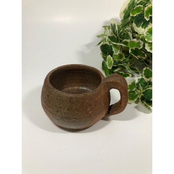 Rustic Handmade Stoneware Mug Earthy Brown Cup Signed SG Pottery - Picture 3 of 5